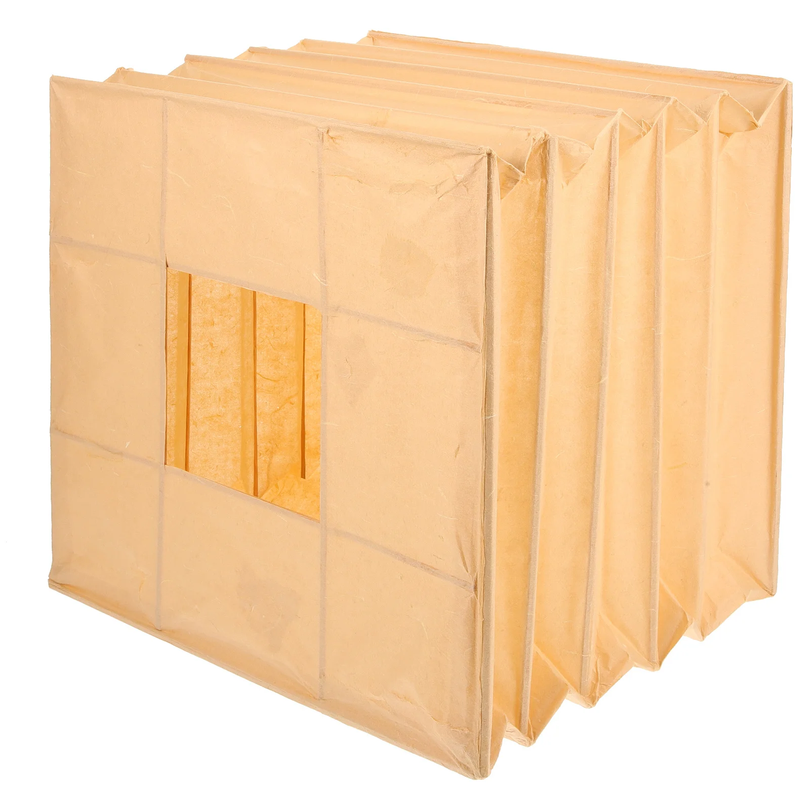 

Rustic Square Paper Lantern Cover for Ceiling Lamp Shade Pendant Light Fixture Foldable Decorative Home Living Room Bedroom