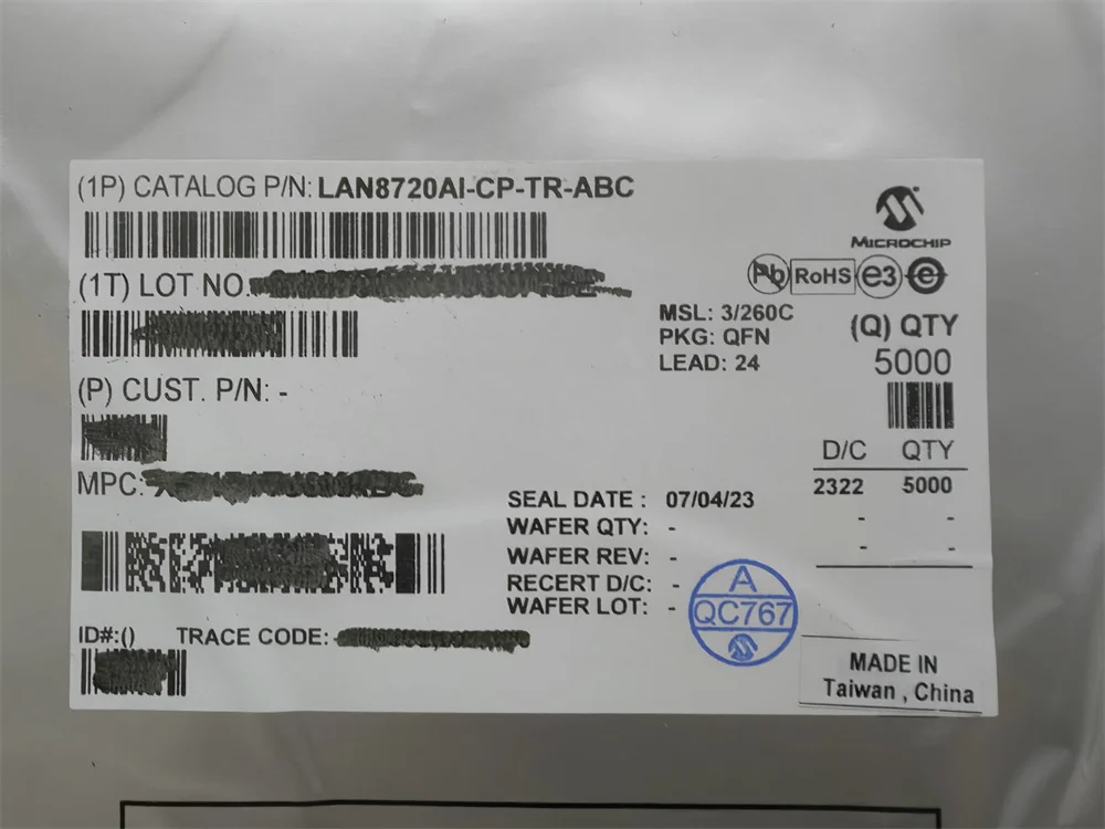 LAN8720AI-CP-TR-ABC,qfn24,100% 新品,高品質,オリジナル