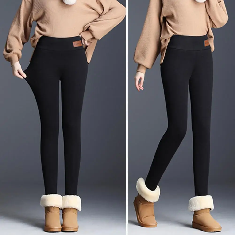 Large Size XL Thick Leggings For Winter Super Stretchy Good Elastic Warm Fleece Leggings Thickened Yoga Sports Bottoming Pants