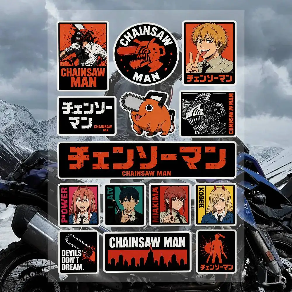 C-Chainsaw Man Anime Stickers Set Waterproof Vinyl Decals For Laptop Phone Case Helmet Motorcycle Skateboard Car Luggage