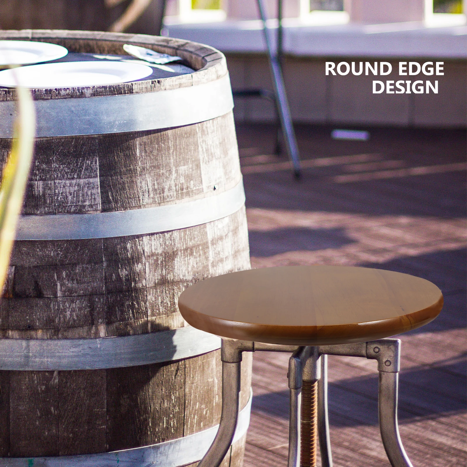 

Rubber Wood Panels for Round Stool Seat 29.5cm Retro U Edge Smooth Surface Wooden Chair Replacement Part