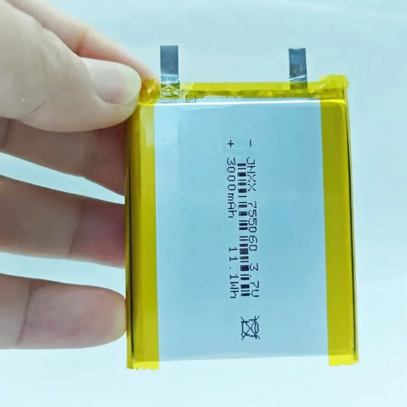 755060 lithium polymer battery 3.7V3000mAh suitable for walkie-talkie equipment mobile power supply small speaker solar light