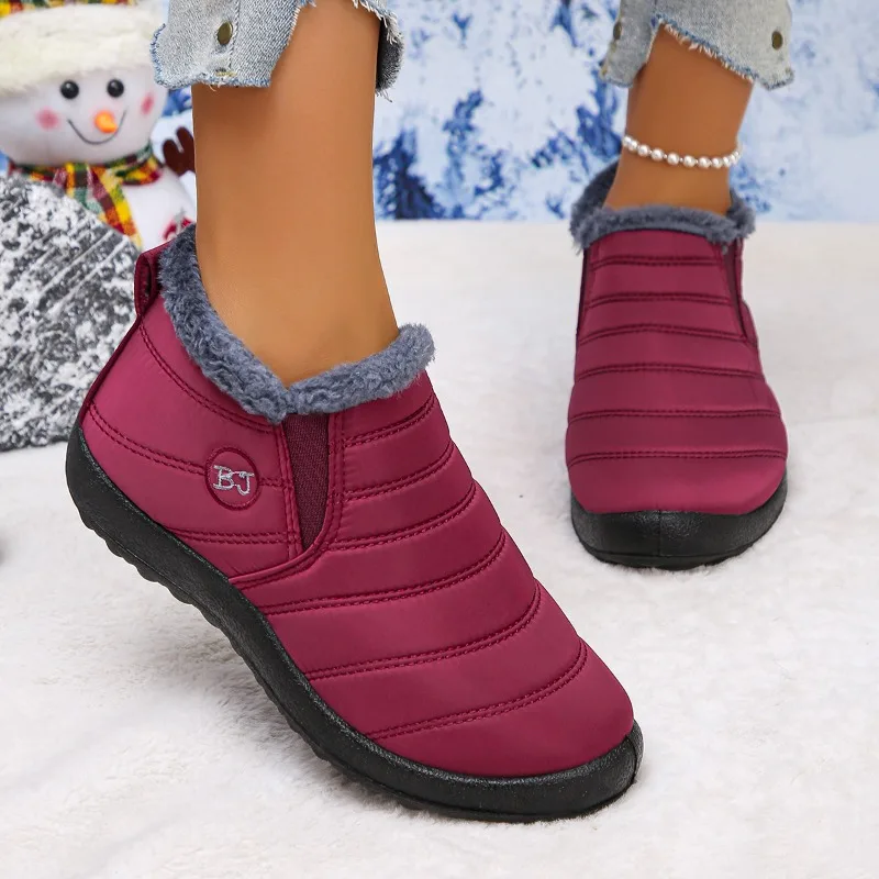 

Fashionable Thick Plush Women's Snow Boots 2025 New Winter Warm Waterproof Cotton Shoes Outdoor Slip-on Casual Boots Botas Mujer