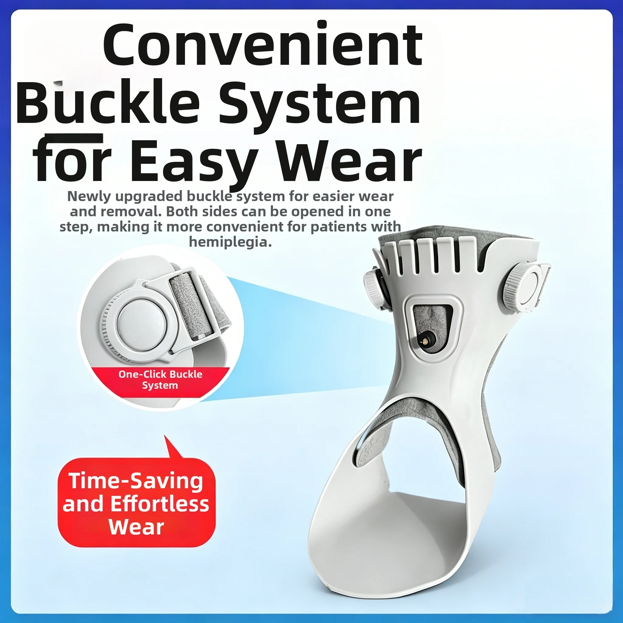 Airbag Drop Foot Brace Orthosis Drop Foot Ankle Support with Comfortable Adjustable Buckle for Hemiplegia Stroke Shoes Walking