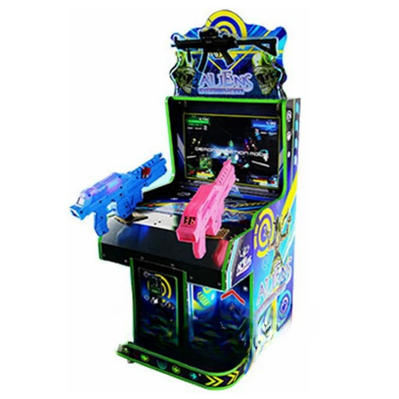 Kids Play Device Amusement Coin Operated Small Gun Shooting Simulator Aliens Arcade Game Machine