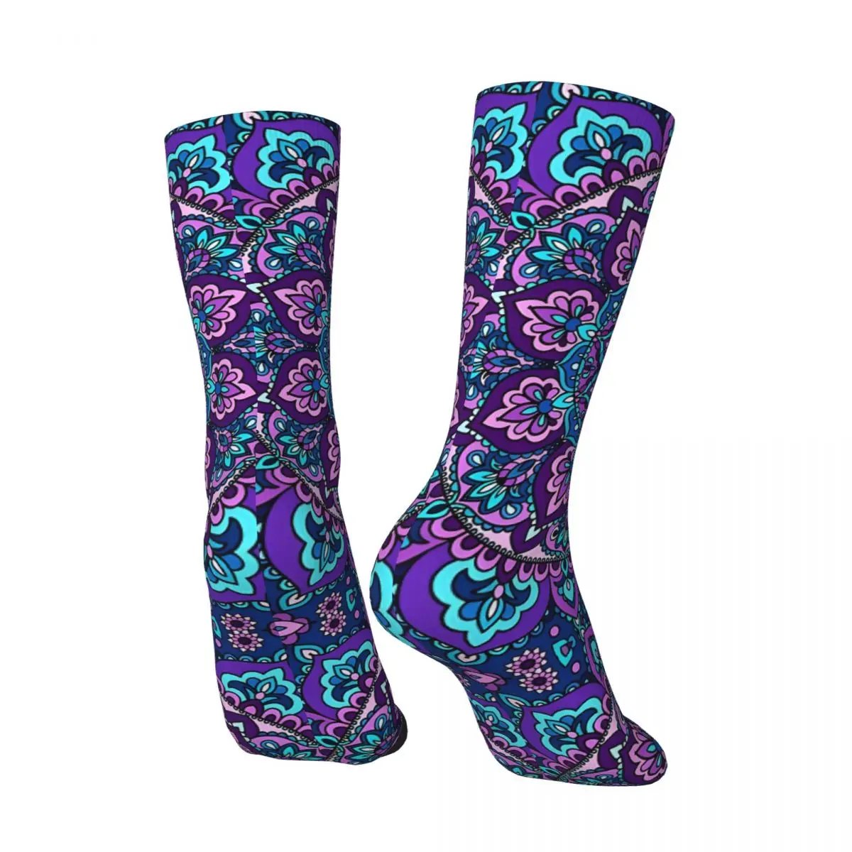 Crazy compression Mandala Pattern Sock for Men Harajuku Quality Pattern Crew Sock Novelty