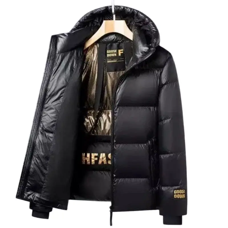 New Men's Hooded Goose Down Jacket for Autumn and Winter Luxury Fashion Leisure Outdoor Waterproof and Warm Down Jacket