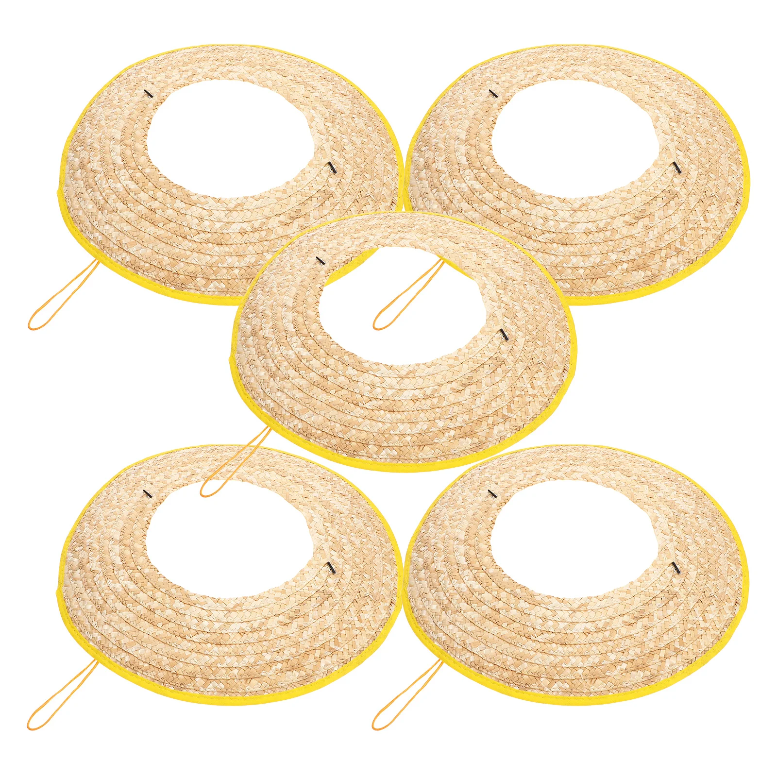 

5pcs Straw Shade Full Brim Visor Safety Hat For Construction Workers Outdoor Sun Protection Hard Hat Accessories