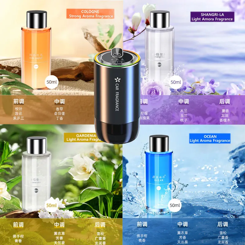 50ml Refill Fragrance for Car Air Freshener Dedicated Perfume Diffuser Refill Essential Oil Cologne Ocean Shangrila Gardenia Mix