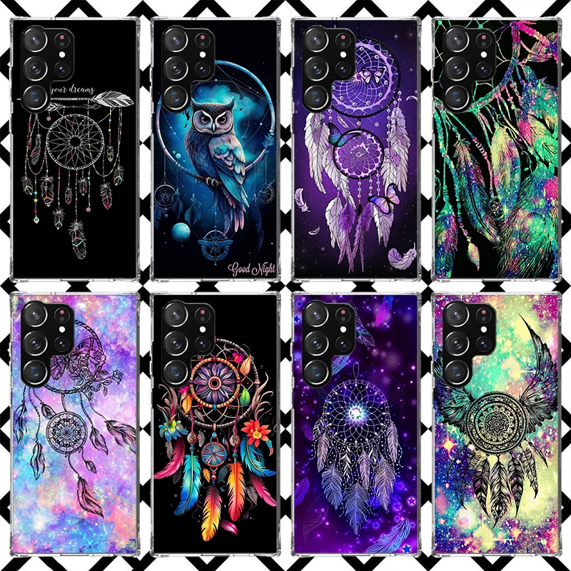 Retro Feather Dreamcatcher Phone Case for Samsung Galaxy S26 S25 Edge S24 S23 Ultra S22 Plus S21 FE S20 + Soft Cover Print Funda