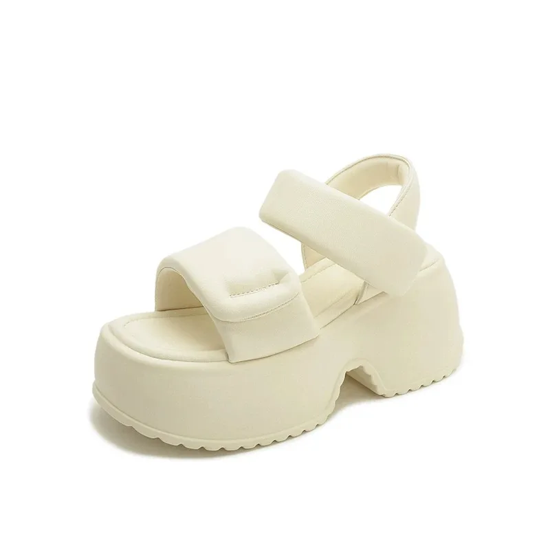 

Римские сандалии на каблуке Magic Sti Thi Bot наклонном каблуке Beach oes, женские повседневные кожаные летние туфли небольшого размера