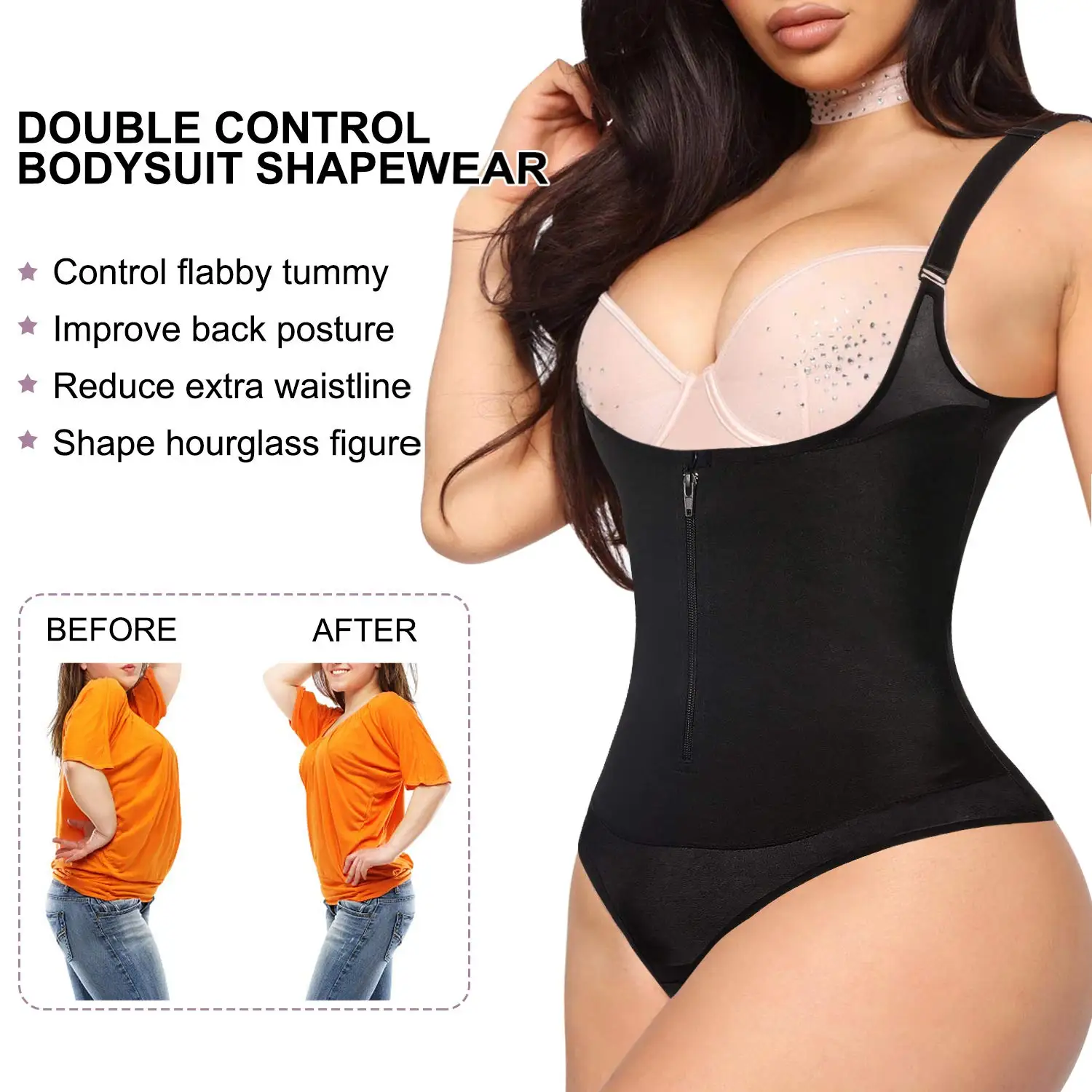 NADAINGAA Latex Waist Trainer Full Body Shaper Smooth Underbust Slimming Underwear Bodysuit Shapewear Tummy Trimmer Women Corset