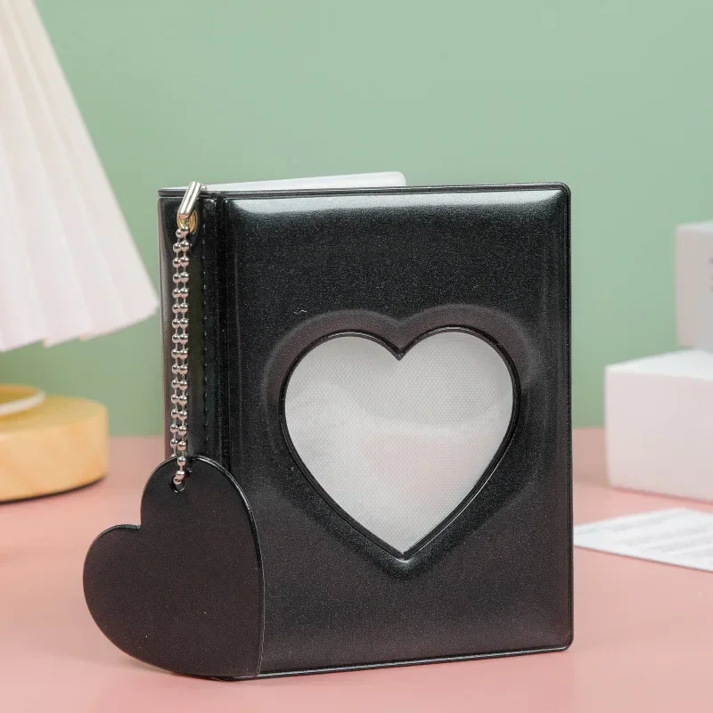 Neues 3-Zoll-Fotoalbum in Uni-Farbe mit Herzanhänger, Photocard-Halter für Kpop-Idol-Karten, Sammelalbum, Polaroid-Album – Detail 7