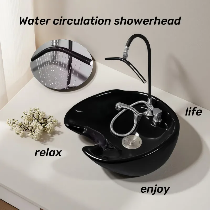 Professional Salon Shampoo Basin Water Circulation Head Treatment Device for Hair Care Special Flushing Tool for Barber Shop