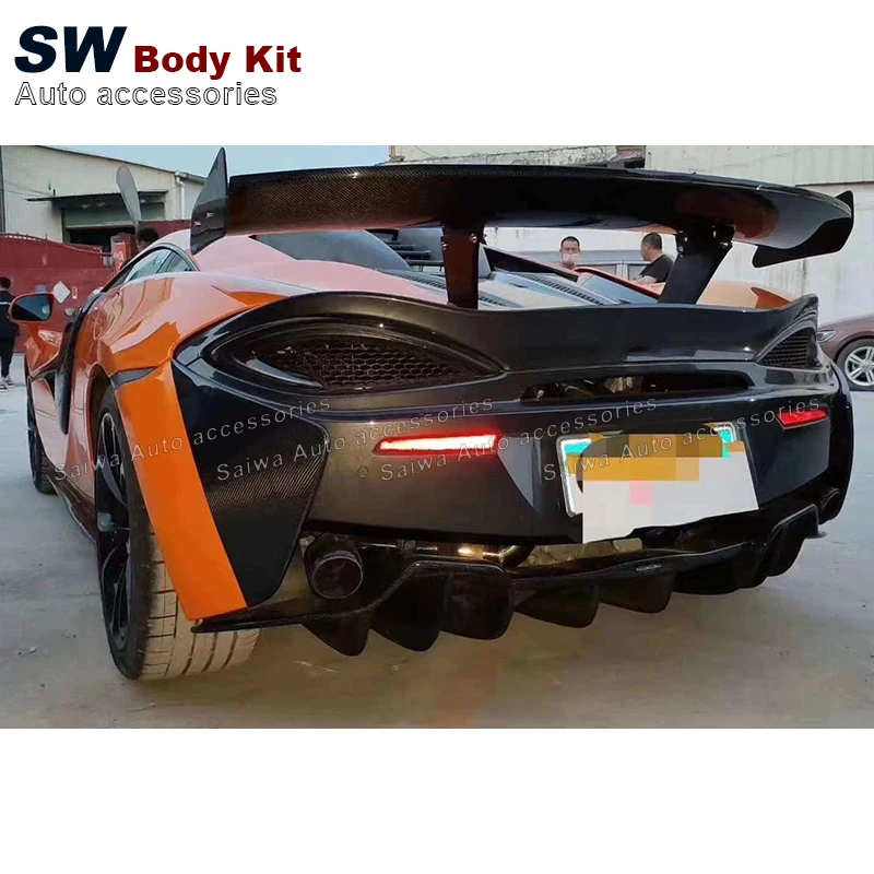 Carbon Fiber GT4 Style Rear Spoiler For McLaren 540C 570S 570GT Upgrade Rear Trunk Spoiler Lip Guide Wing Lip Rear Wing