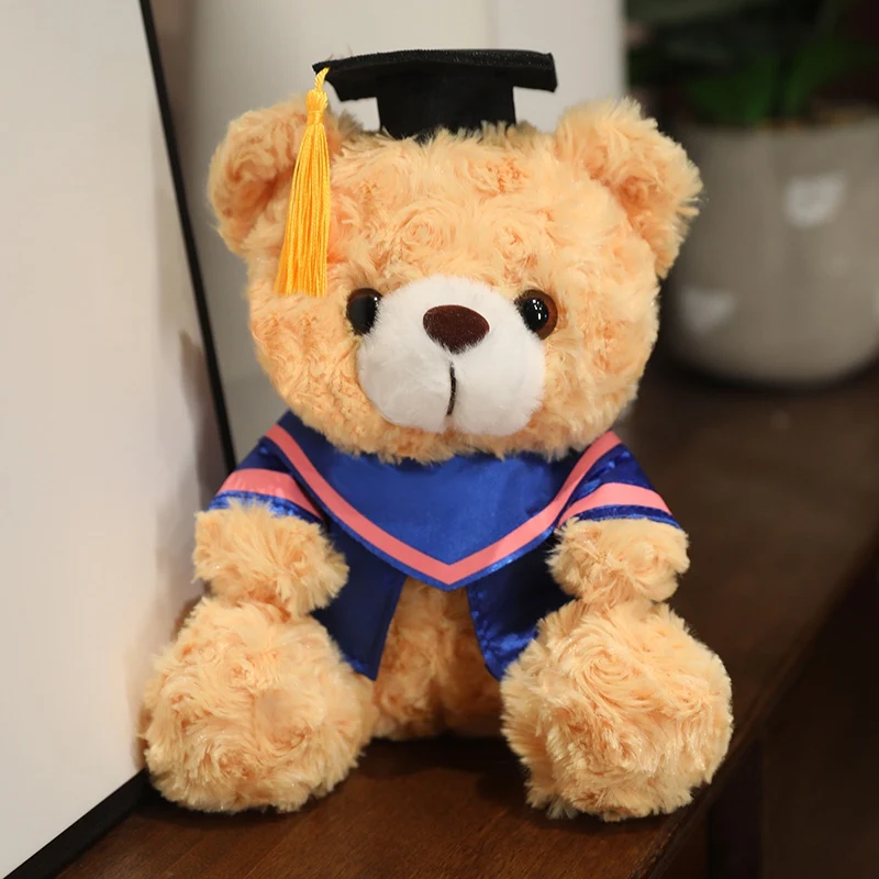 Kawaii Dr.Teddy Bear Plush Toy Cute Stuffed Animals Lovely Bears Cosplay Doctorial Hat Plush Doll Graduation Ceremony Gift Decor