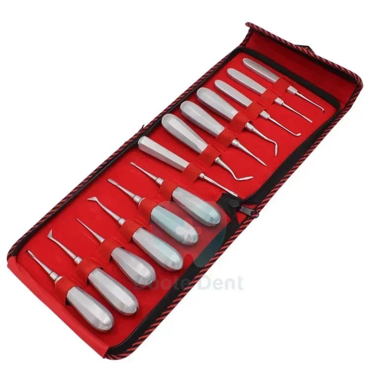 

DentalsS Instruments Luxating Lift ElevatorS Teeth Set Of 13 Pieces CouplandS CrossbarS Cryer Straight Stainless Steel