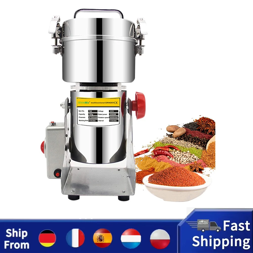 BioloMix 700g Grains Spices Grinder, Coffee Beans Dry Food  Mill Grinding Machine, Flour Powder Crusher