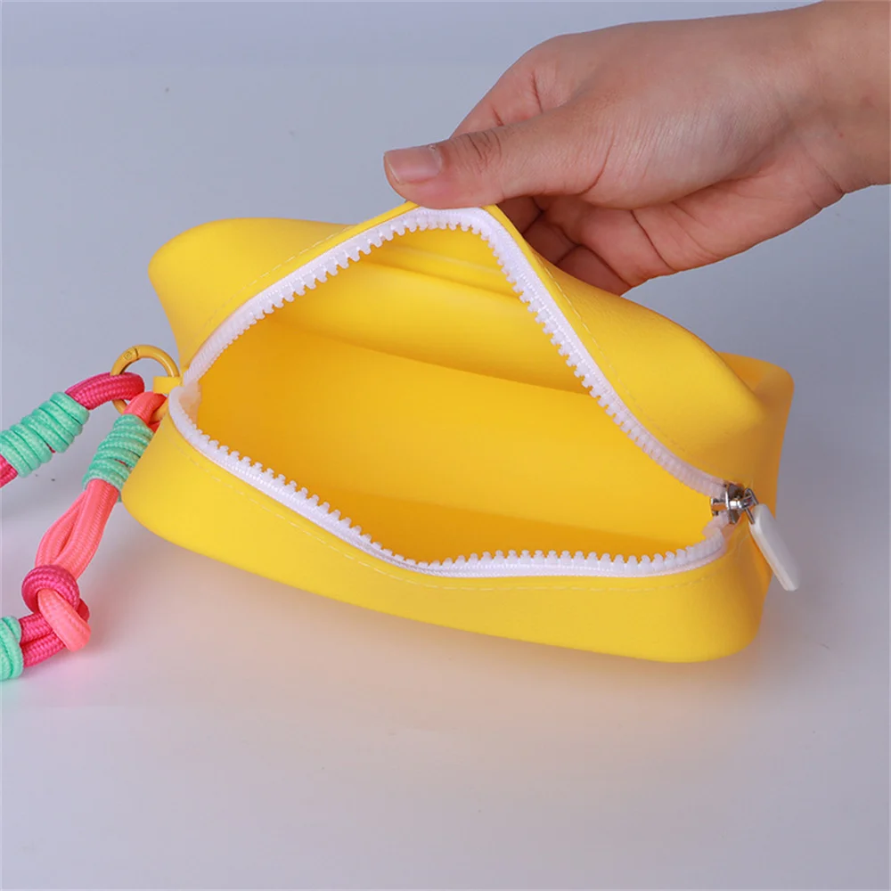 

Lipstick Pouch Braided Makeup Bag Zipper Pouch Portable Silicone Bag For Women Travel Gifts