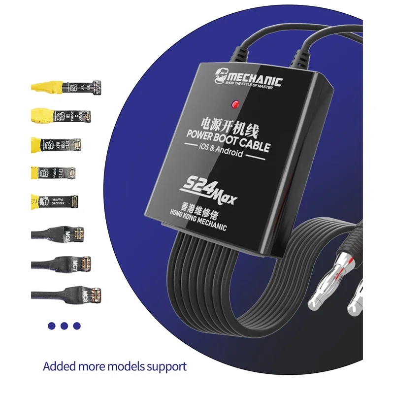 MECHANIC S24 MAX 파워 부트 케이블, IP 5S-15 프로 맥스, 안드로이드, 삼성, 화웨이, OPPO, 샤오미, 휴대폰 가이드 테스트 라인