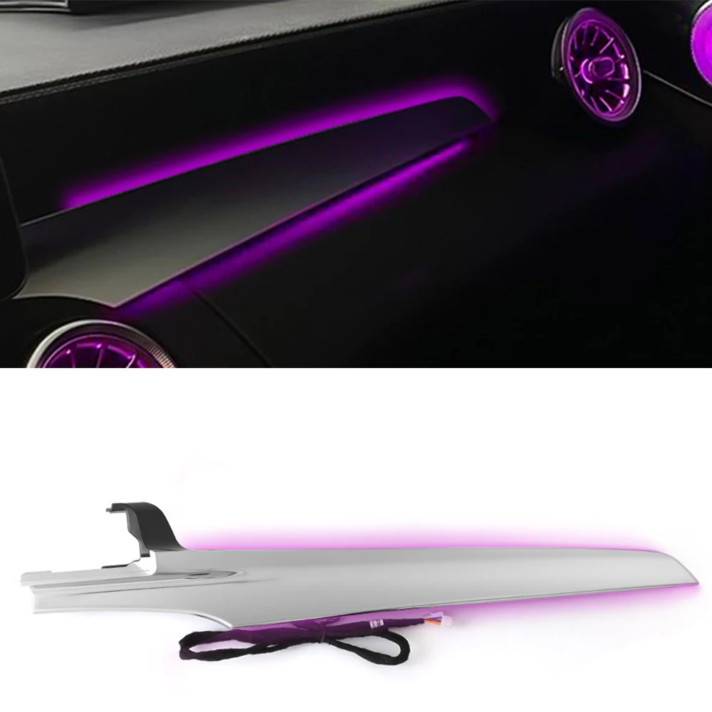 For Mercedes-Benz W205 C Class X253 GLC Ambient Lights Co-pilot LED Decoration Cover 3/12/64 Color Passenger Panel Retrofit Kit