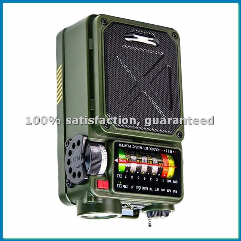 

Многофункциональная аварийная радиостанция с Bluetooth-колонкой, компасом, фонариком, солнечной батареей и ручным генератором, Power Bank-A10G