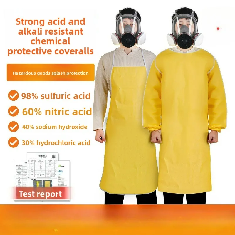 Acid and Alkali-resistant Protective Apron, Anti-corrosion and Chemical Protective Clothing, Oil-proof Workwear, Laboratory Coat