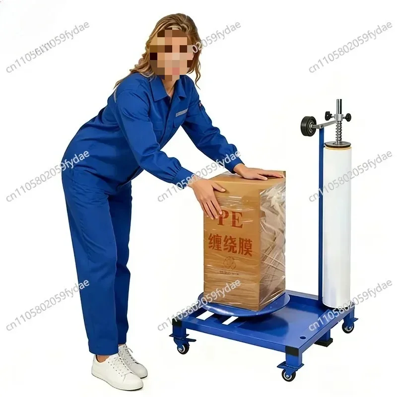 Single and Double Rods Optional High-efficiency Manual Stretching and Winding Machine Film Binding Carton Packaging Easy To