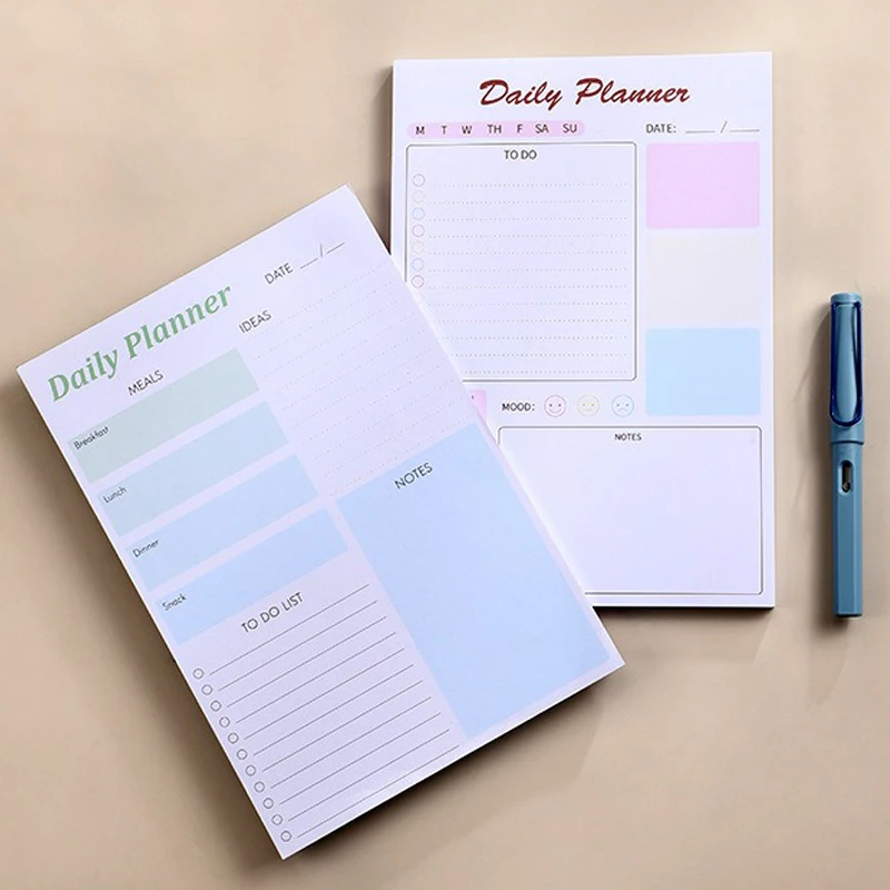 Daily Plan Book Time 120 Pages Tearable Daily Plan Memo Book Efficiency Manual To Do List Memo with Magnetic Magnet