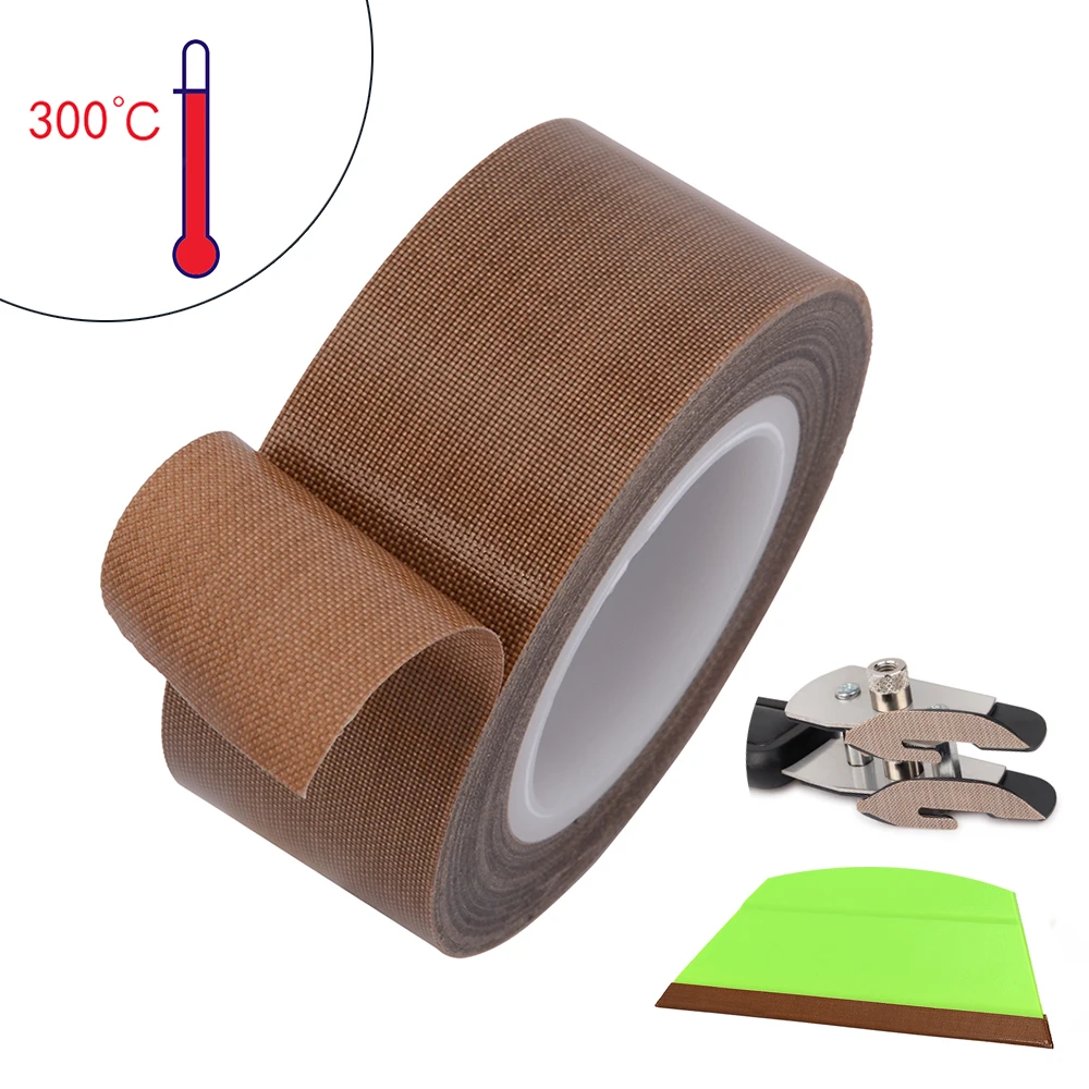 

EHDIS 500cm Heat Resistant PTFE Cloth for 10cm Card Squeegees Waterproof Protective Tape Carbon Vinyl Wraps Tint Scraper Tool