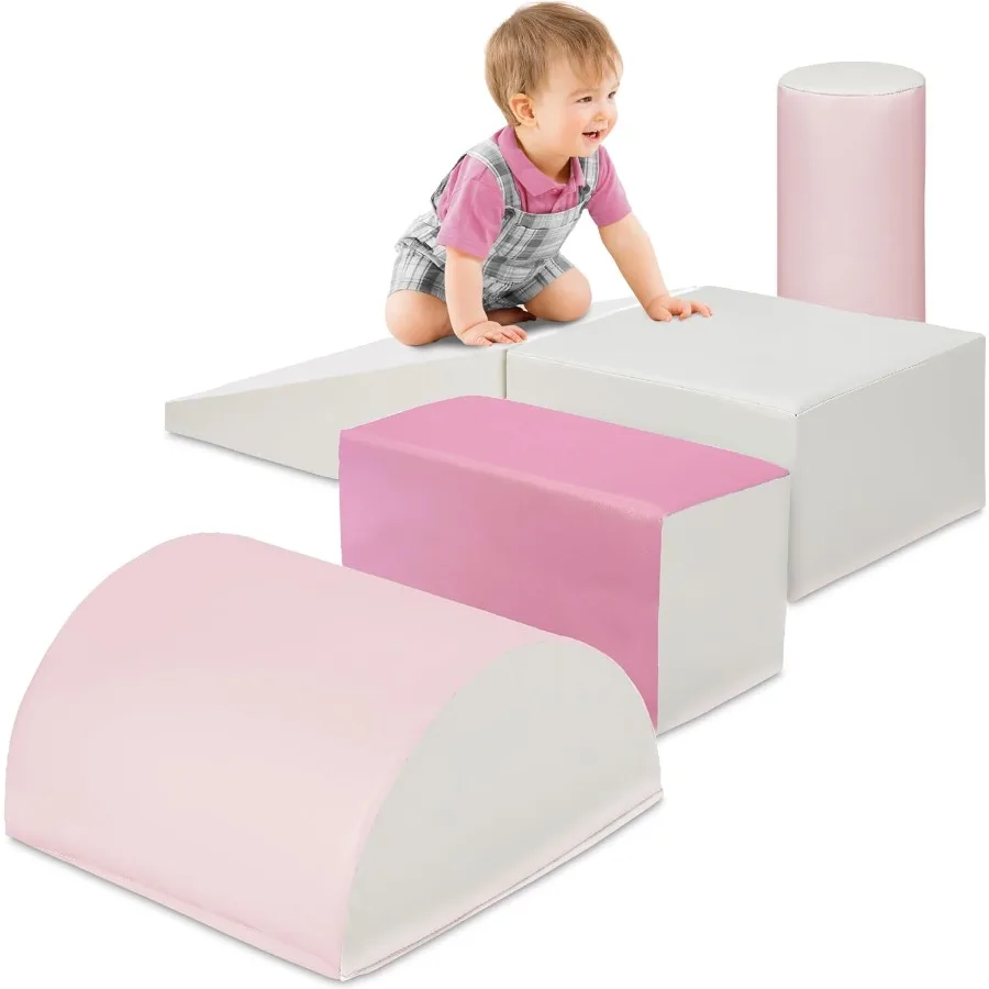 

Best Choice Products 5-Piece Climb Crawl Soft Foam Block Activity Play Structures for Child Development Color Coordination Moto