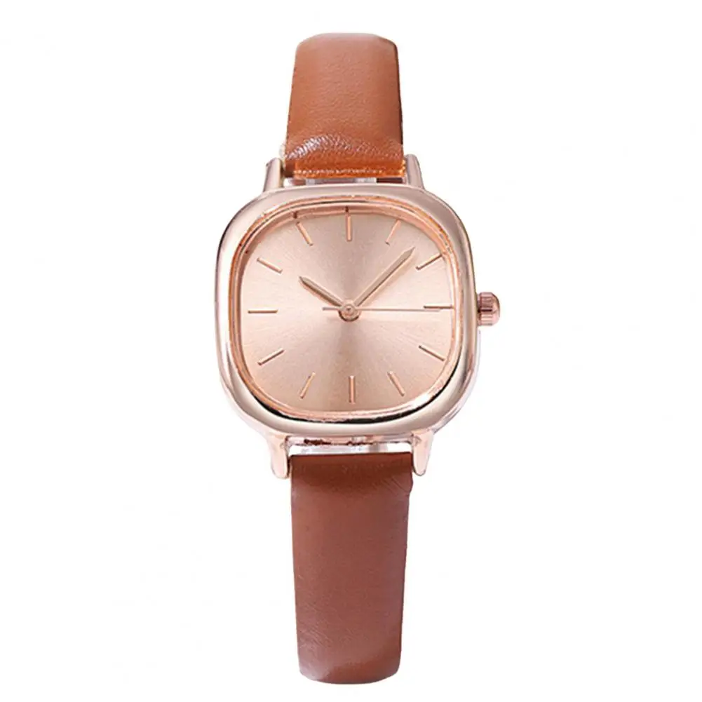 Elegant Student Watch Quartz Movement Watch Elegant Women's Square Dial Wristwatch with Faux Leather Strap Quartz for Ladies