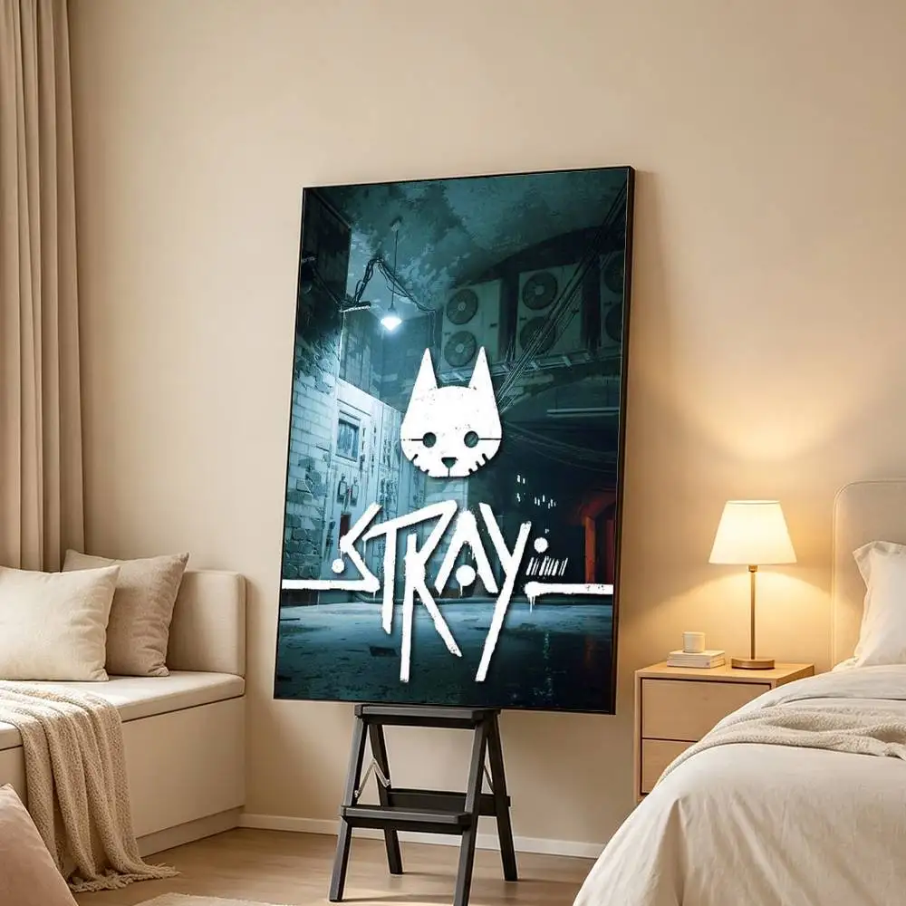 S-Stray Cat G-Game Poster High Quality Dorm Living Room Aesthetic Wall Decoration Painting Stickers Gift