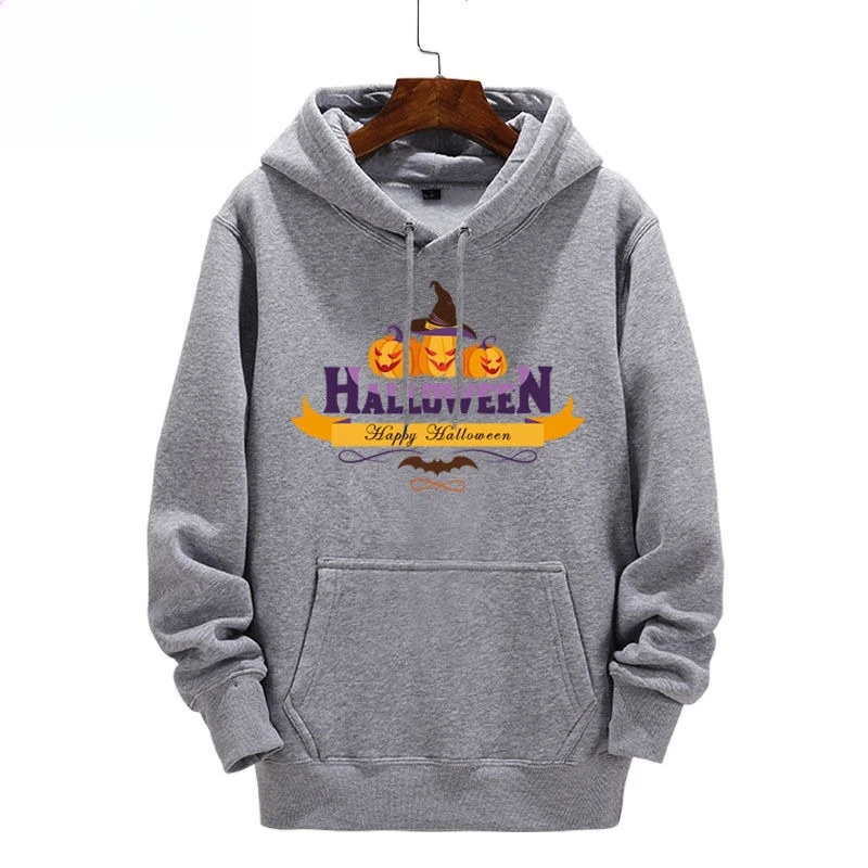 Halloween Pumpkin Grimace Spoof Hooded Sweater Versatile Jacket Men's and Women's Hoodies Holiday Wear Outdoor Casual Loose Top