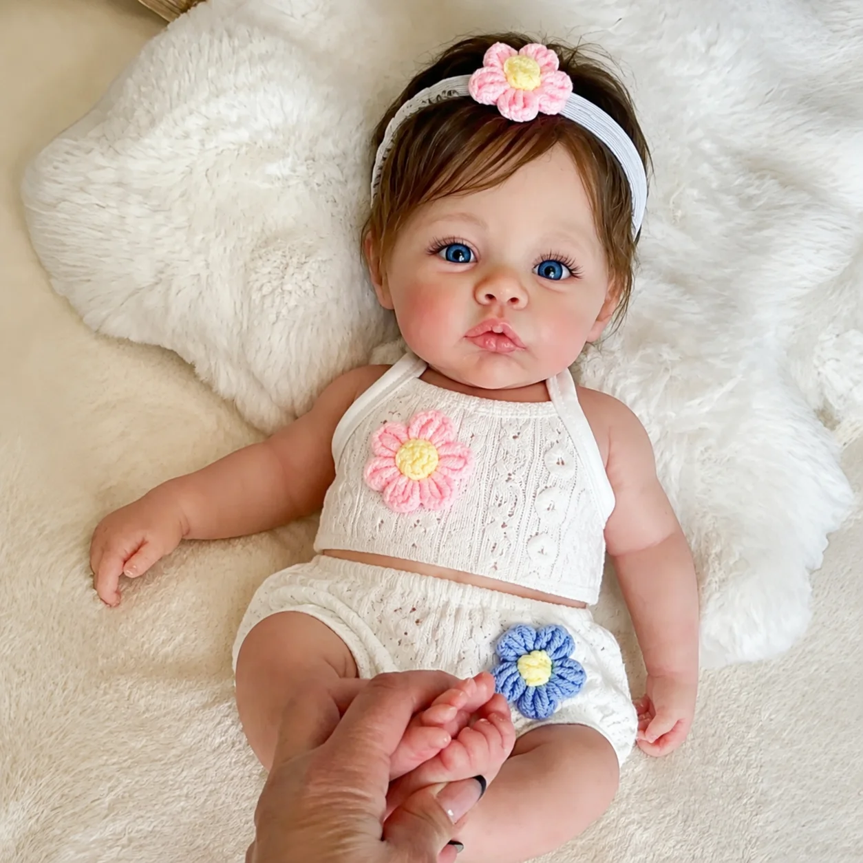 Open Eyes 32CM Open Mouth reborn de silicona Doll With Rooted Hair Already Painted Ultra Realistic Doll Gift For Families' Gift
