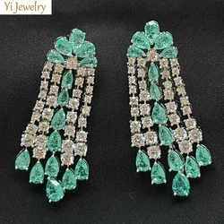 Luxury Women Earrings Long Tassel Party Bridal Wedding Dangle Jewelry Gift Drop Earrings for Women Fashion Jewelry Cubic Zircon