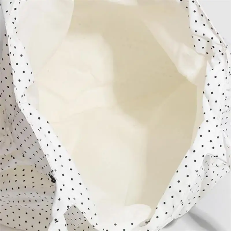 Koreanische Polka Dot Umhängetasche Damen Nylon Einkaufstasche Niedliche Schleife Love Note Bedruckte Einkaufstasche Rock Design Magnetschnalle Achseltasche – Detail 3