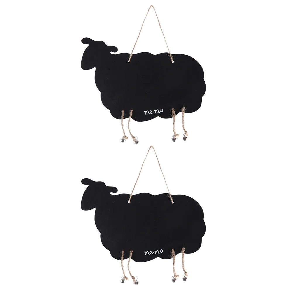 2 قطعة سبورة خشبية صغيرة الإبداعية الأغنام على شكل معلقة رسالة المجلس لحديقة الزفاف الحرف السبورة العلامات العرض