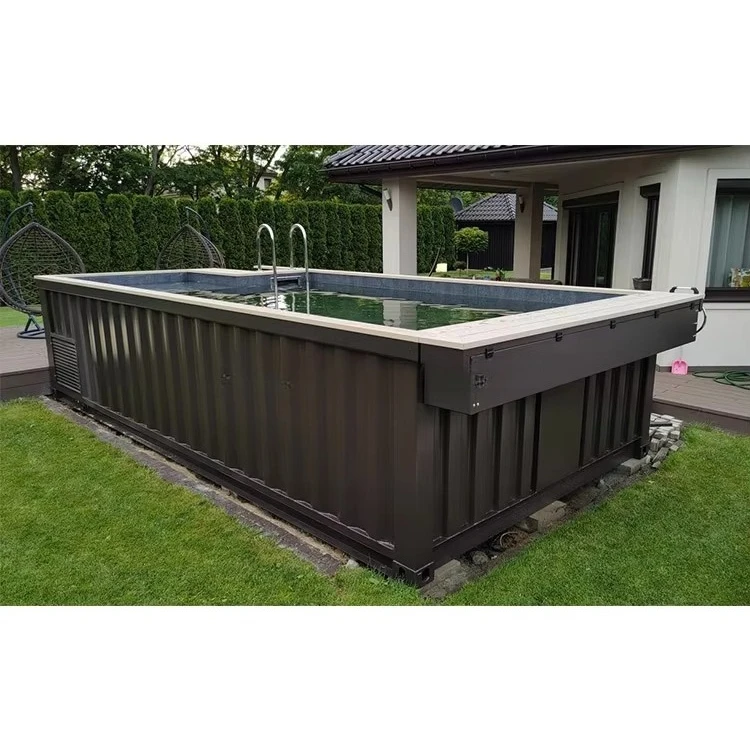 20-Foot steel container pool, durable portable container pool for outdoor swimming