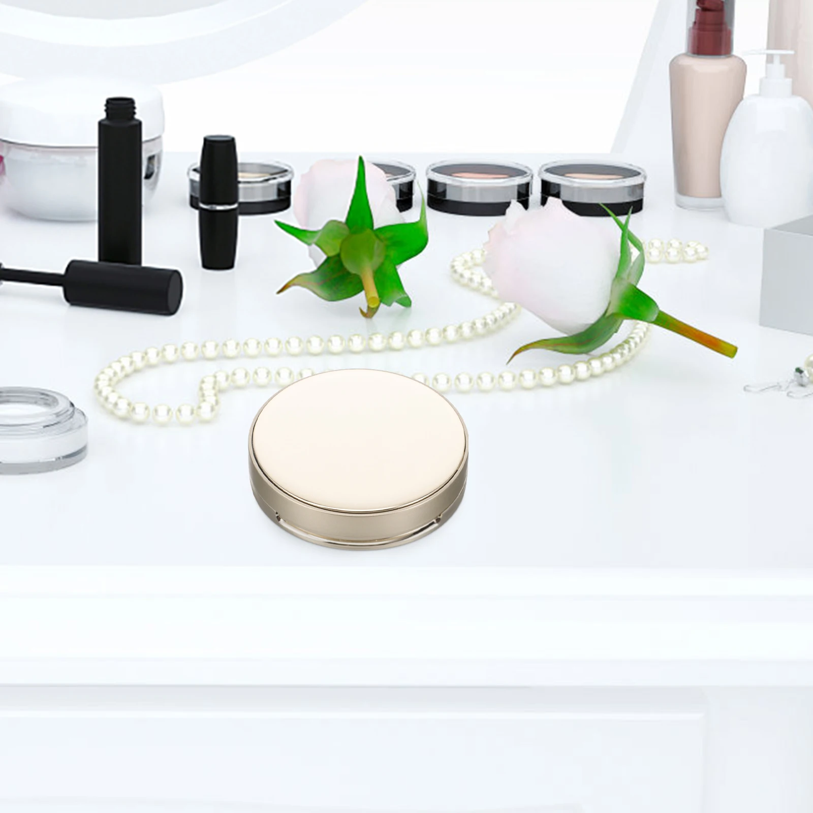 

2 pcs Empty Cushion Foundation Case Refillable Powder Box Body Loose Makeup Container Travel Portable Small Light Puff Included