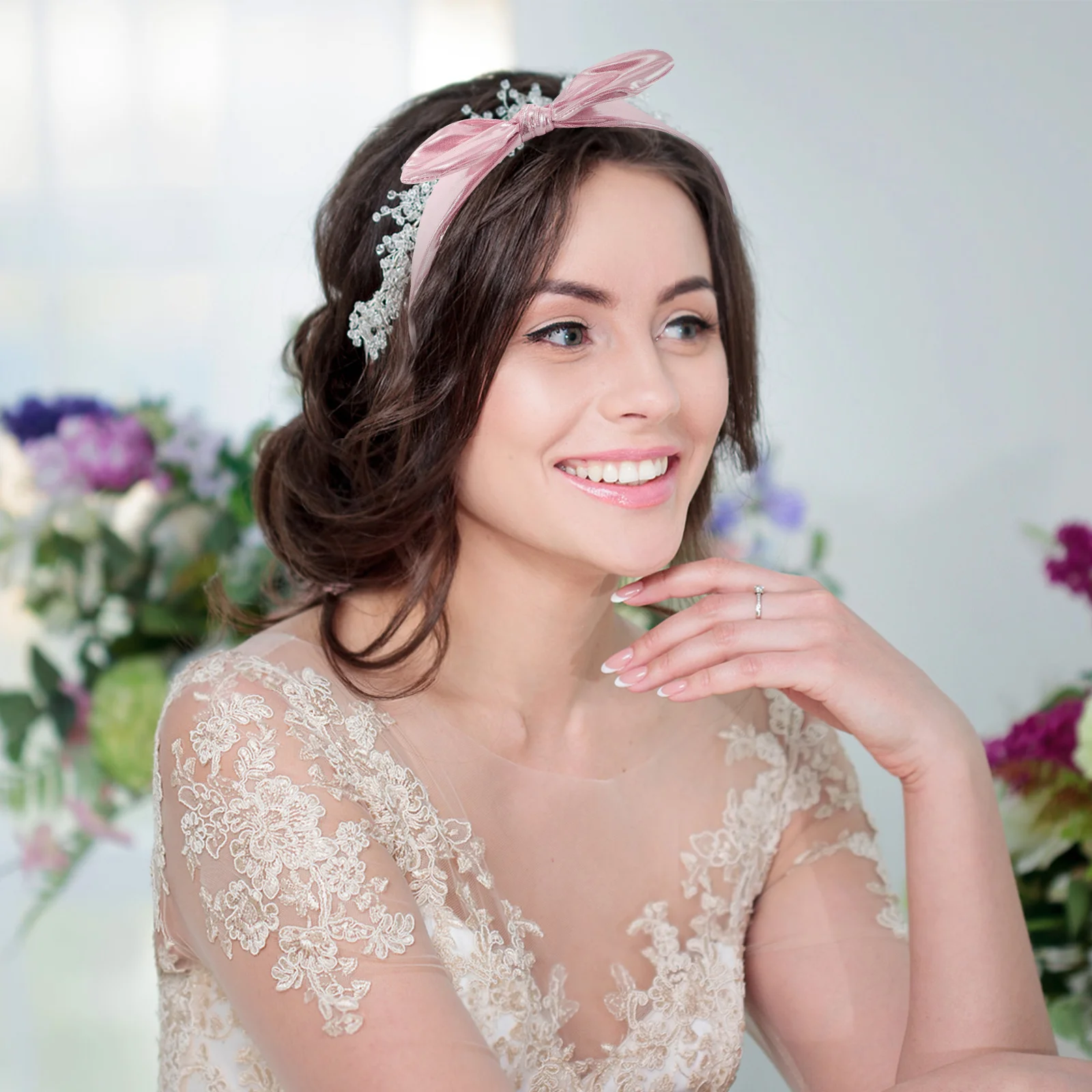 

Bow Headband Wide Metallic Glitter Knotted Hairband Shiny Fashion Hair Accessories for Women Birthday Festival