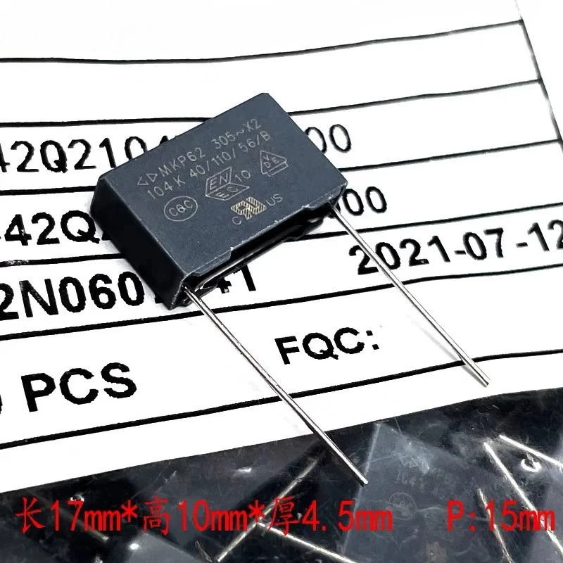For GD Xiamen Farad MKP62 0.1uf 104 100nf 275v 305v film capacitor 15MM