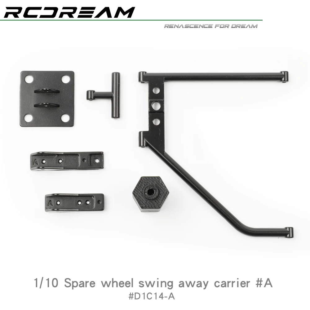 RCDream 1/10 Spare Wheel Swing Away Carrier #A / Spare Wheel Tire for 1/10 1/8 RD110 RD90 RC4WD D90 RC Crawler Upgrade  #D1C14-A