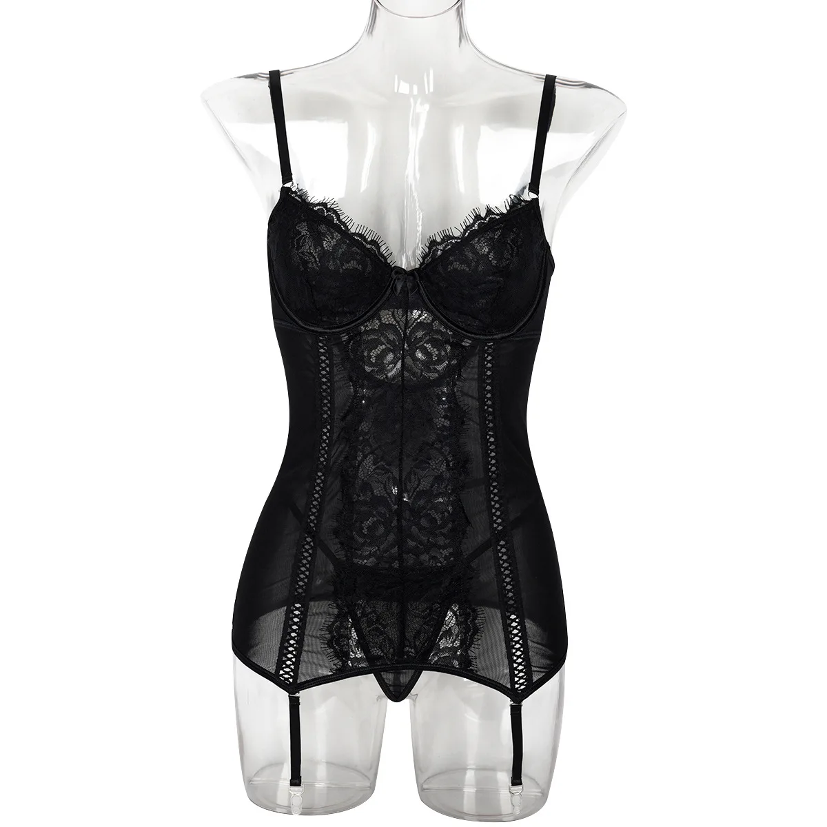

Черное кружевное цельное боди, платье Тедди Babydoll, эротическое перспективное нижнее белье, стринги, боди, костюмы, сексуальный костюм