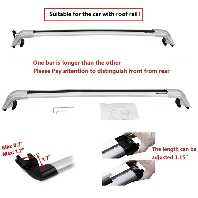 2P For Lexus NX200t NX300 NX300h 2015-2021 Roof Rack Cross Bars Luggage Rails