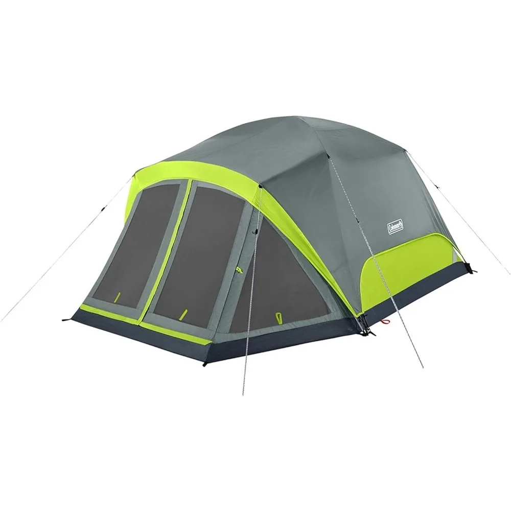

Skydome Camping Tent with Screen Room, Weatherproof 4/6/8 Person Tent with Screened-in Porch, Includes Rainfly, Carry Bag, Stor