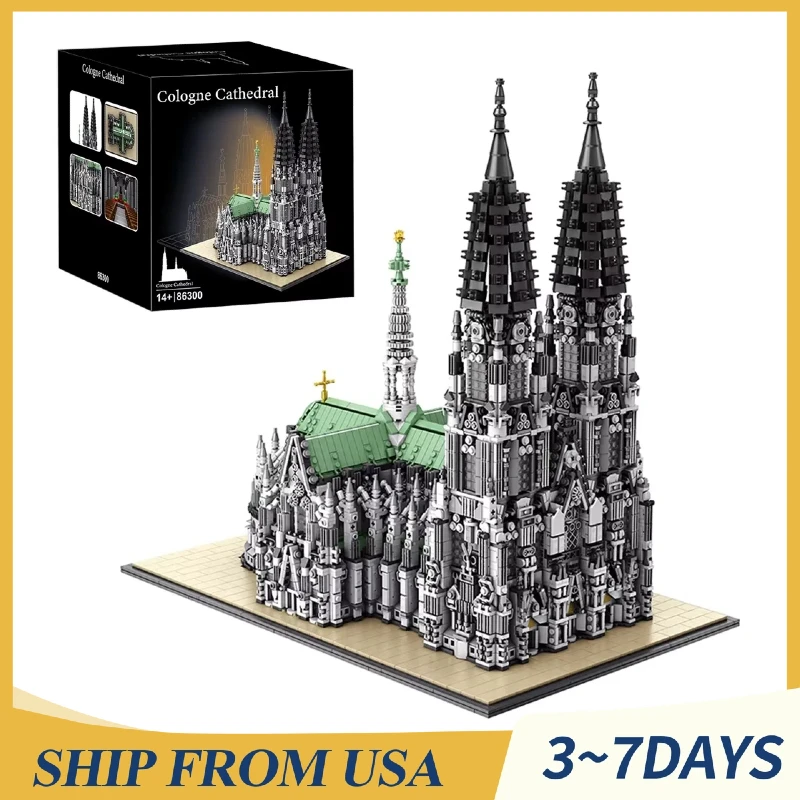 

8614PCS Cologne Cathedral Building Blocks Gothic Church Architecture Modular Model Kit DIY Assembly Toys for Kids Adults Gift