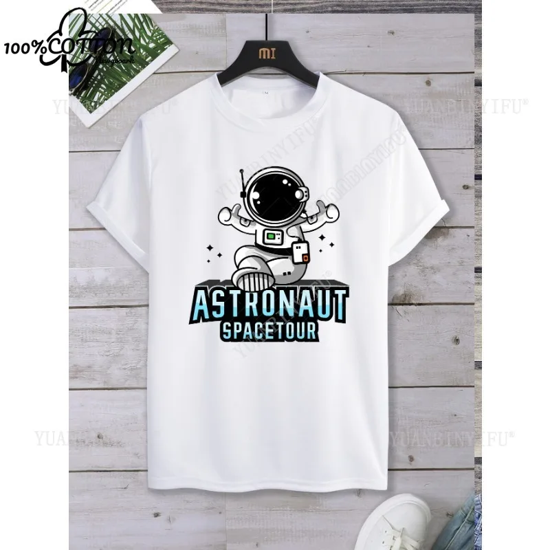 نمط جديد Nuobi My Style Moon Universe Stars "رائد الفضاء تي شيرت للجنسين قميص قطني بأكمام قصيرة ورقبة دائرية ملابس الشارع #6