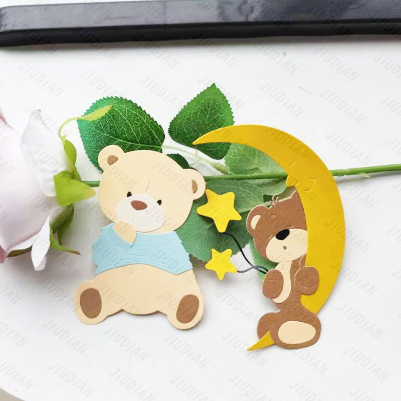 

New Bear Stars Moon Metal Cutting Dies Scrapbooking For DIY Greeting Card Reliefs Craft Stamps Photo Album Embossing Die