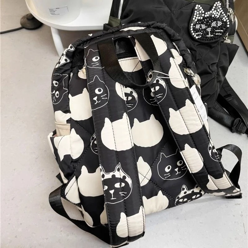 Japanese Cartoon Kawaii Cute Cat Backpack Contrast Color Sweet Y2k Aesthetic Girls Schoolbags Harajuku Vintage Fashion Backpacks